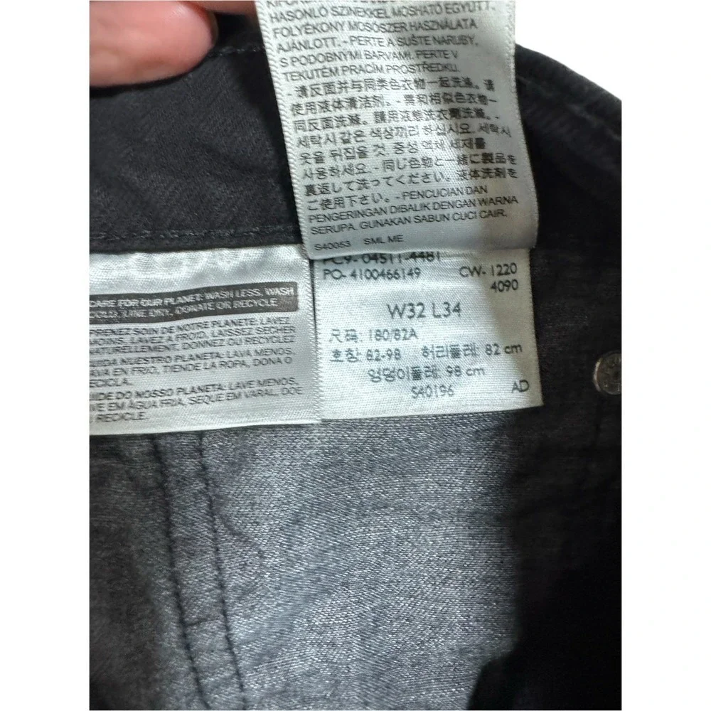 Levi's Levis Men 511 Slim Distressed Black Denim Stretch Jeans Mens Size 32 X 34